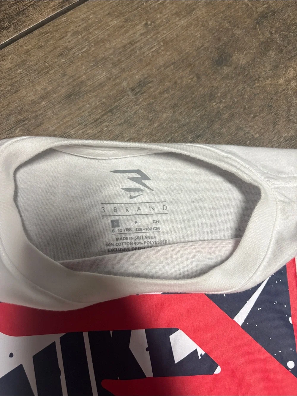 Nike White Tee with Red and Navy Graphic